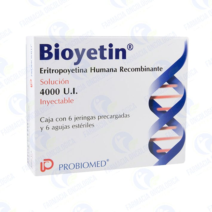 Foto del medicamento Bioyetin 4,000 ui solucion inyectable o Eritropoyetina alfa 4,000 ui iny en venta