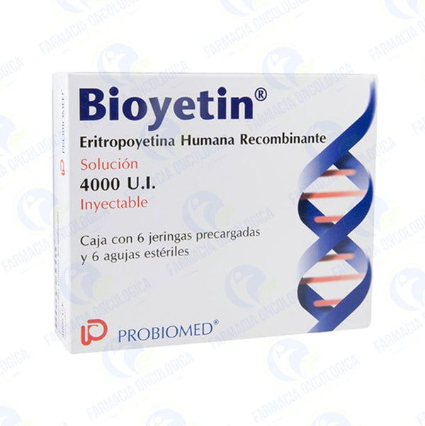 Foto del medicamento Bioyetin 4,000 ui solucion inyectable o Eritropoyetina alfa 4,000 ui iny en venta