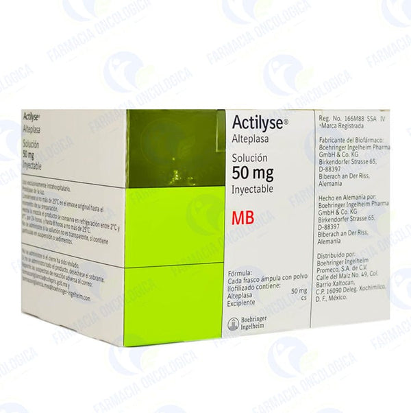 Actilyse 50mg solucion inyectable - Alteplasa