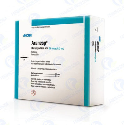 Aranesp 60 mcg solucion inyectable con 4 jeringas - Darbepoetina Alfa