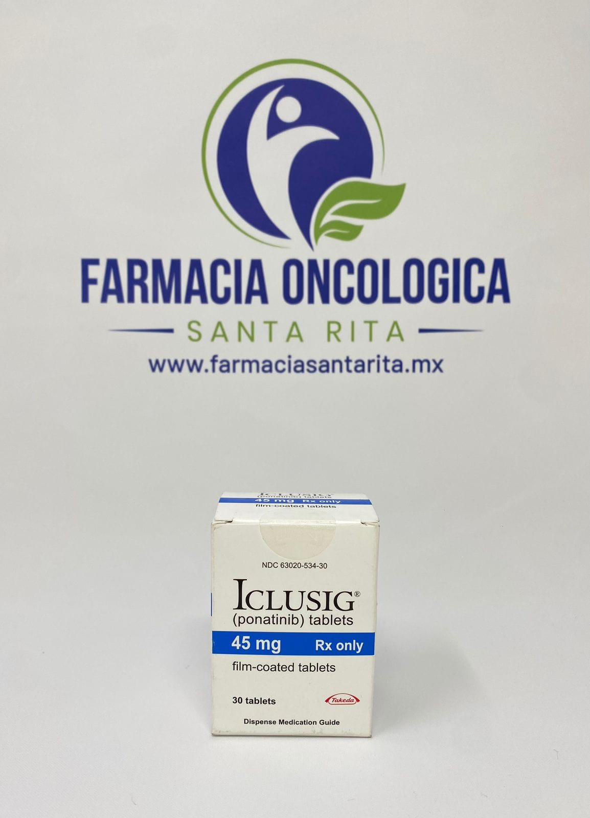 Foto del medicamento Iclusig 45 mg con 30 tabletas o Ponatinib 45 mg con 30 tabletas en venta