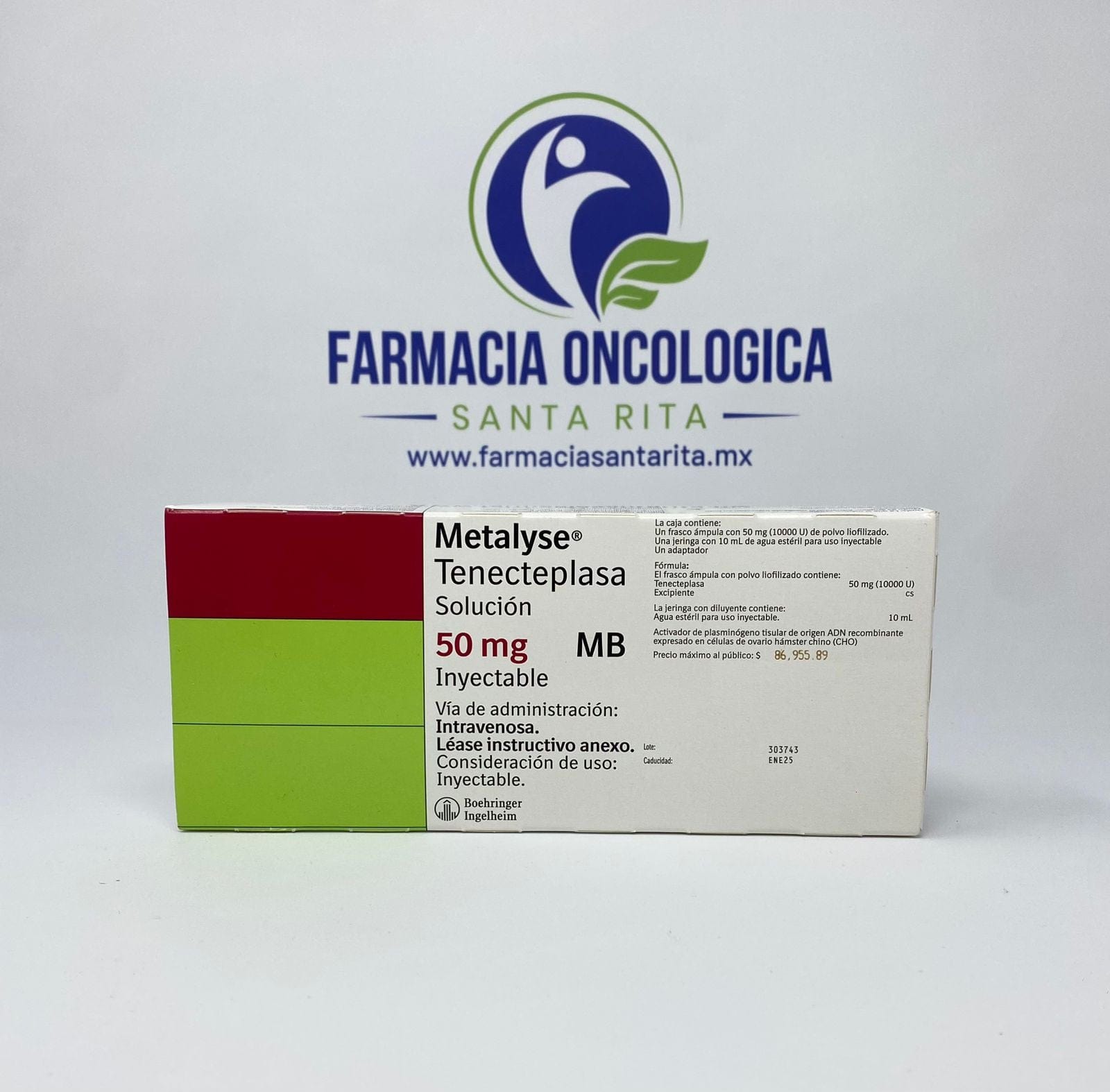 Foto del medicamento Metalyse 50 mg solucion inyectable o Tenecteplasa 50 mg inyectable en venta