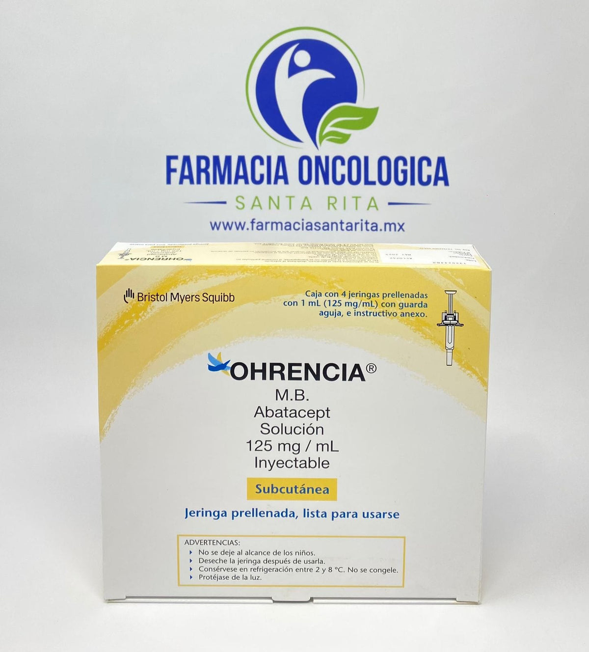Foto del medicamento Ohrencia 125mg con 4 jeringas prellenadas o Abatacept 125mg en venta