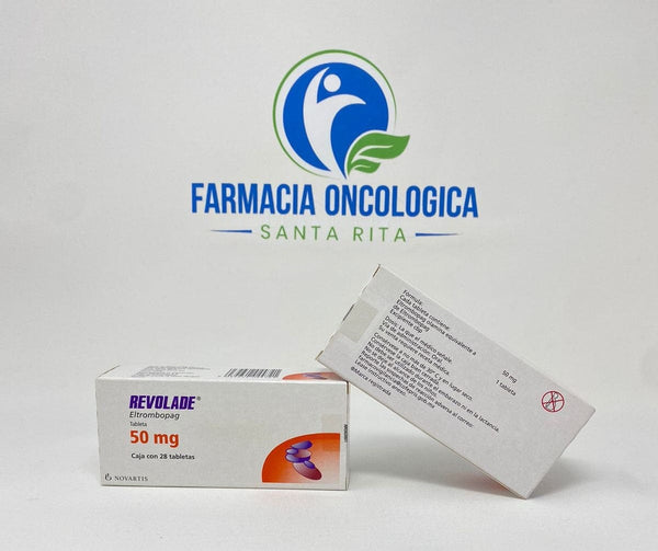 Foto del medicamento Revolade 50 mg con 28 tabletas o Eltrombopag - Promo caducidad corta en venta