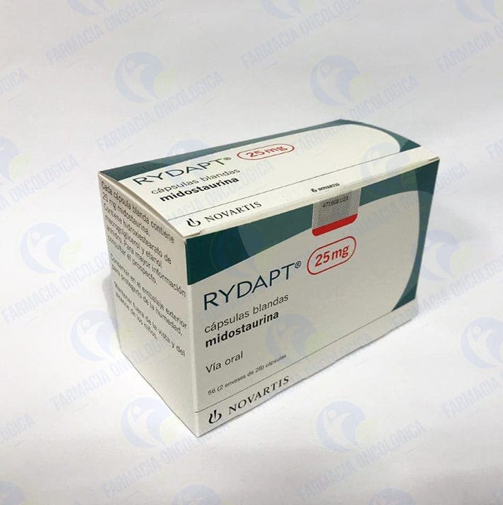 Material Promocional Rydapt Rydapt 25mg con 112 capsulas en promocion – Farmacia Oncológica Santa Rita