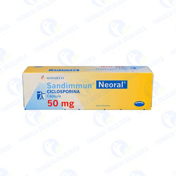 Foto del medicamento Sandimmun Neoral 50 mg con 50 capsulas o Ciclosporina 50 mg con 50 cap en venta