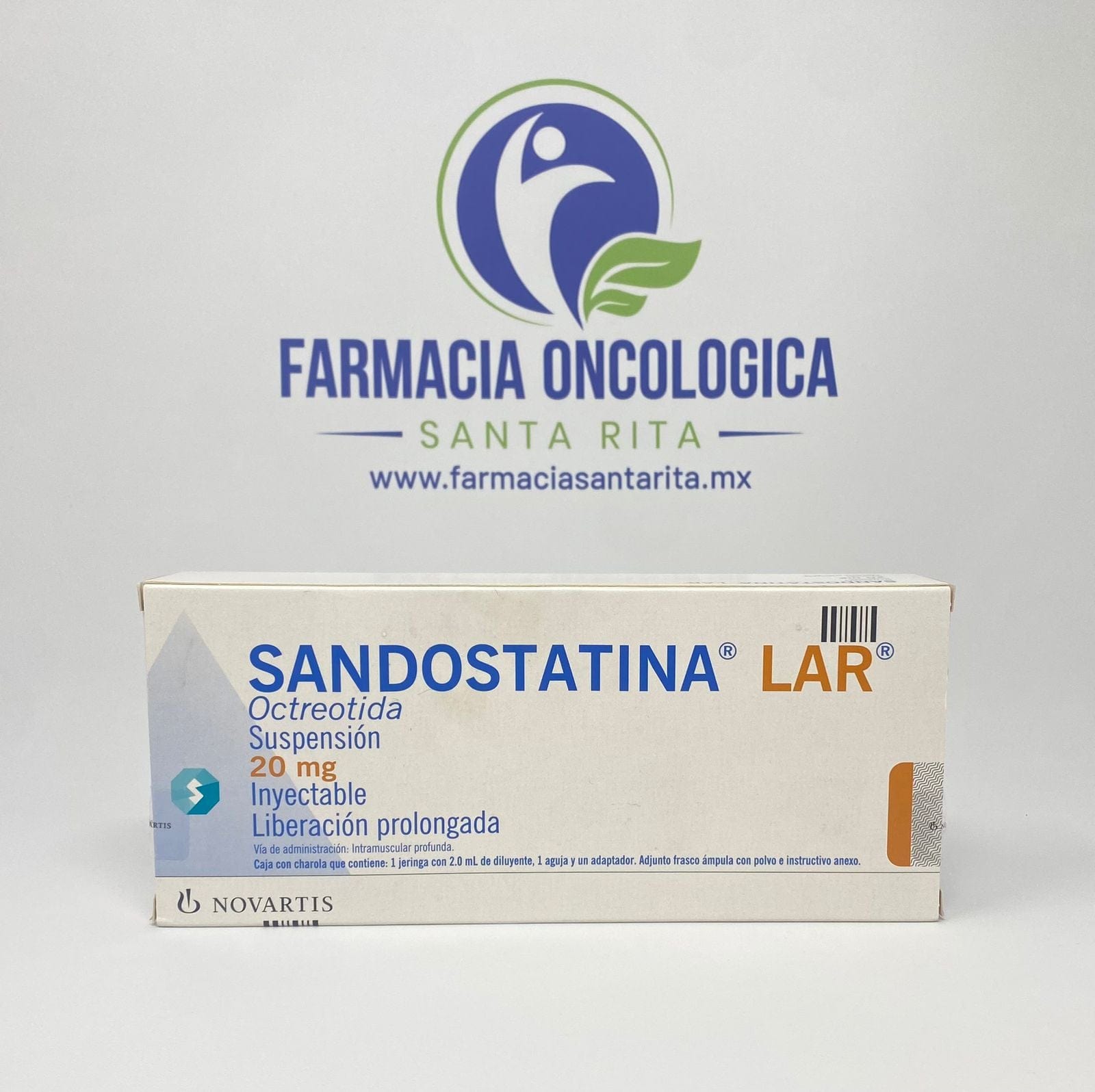 Foto del medicamento Sandostatina LAR 20 mg suspension inyectable o Octreotida 20 mg iny en venta