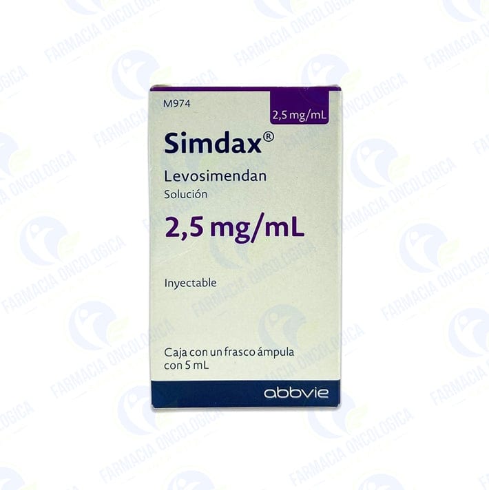 Foto del medicamento Simdax 2.5 mg solucion inyectable o Levosimendan 2.5 mg solucion iny en venta