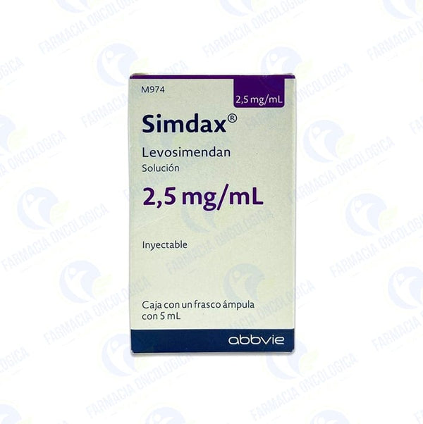 Foto del medicamento Simdax 2.5 mg solucion inyectable o Levosimendan 2.5 mg solucion iny en venta
