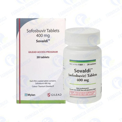 Foto del medicamento Sovaldi 400 mg con 28 tabletas o Sofosbuvir 400 mg con 28 tabletas en venta