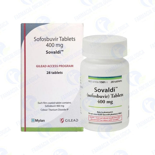 Foto del medicamento Sovaldi 400 mg con 28 tabletas o Sofosbuvir 400 mg con 28 tabletas en venta