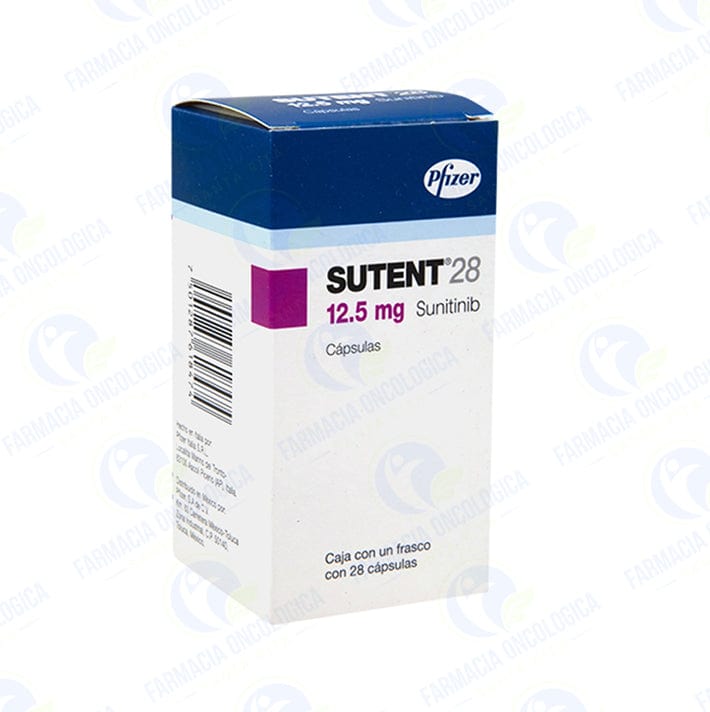 Foto del medicamento Sutent 12.5 mg con 28 capsulas o Sunitinib 12.5 mg con 28 capsulas en venta