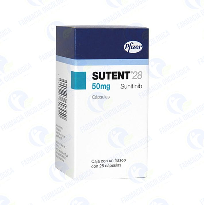 Foto del medicamento Sutent 50 mg con 28 capsulas o Sunitinib 50 mg con 28 capsulas en venta