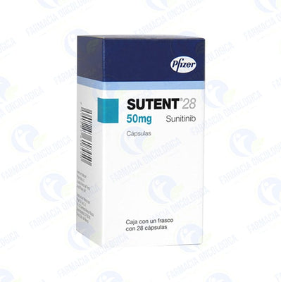 Foto del medicamento Sutent 50 mg con 28 capsulas o Sunitinib 50 mg con 28 capsulas en venta