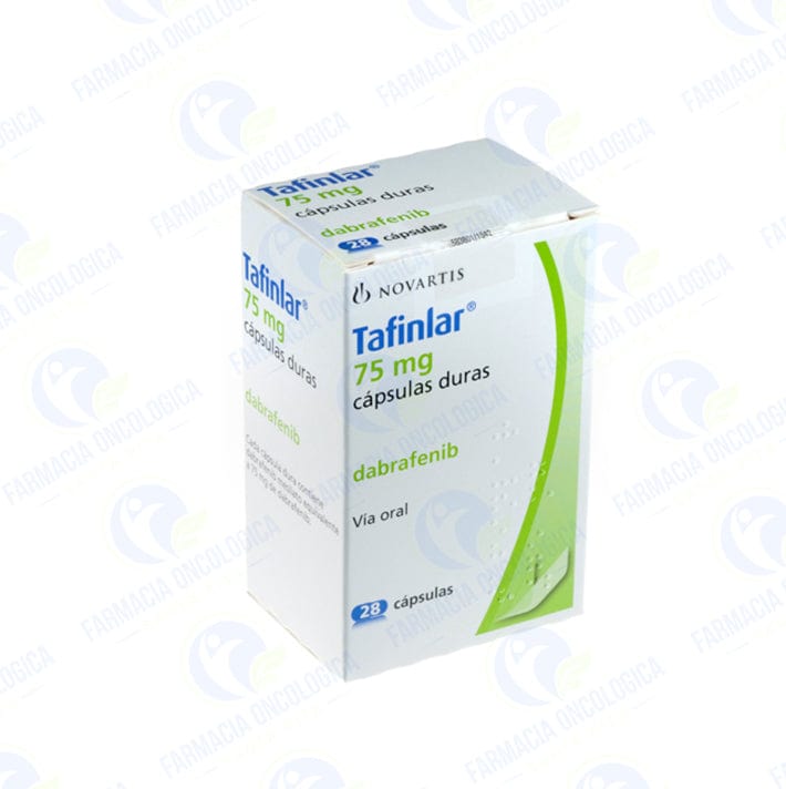 Foto del medicamento Tafinlar 75mg con 28 capsulas o Dabrafenib 75mg con 28 capsulas en venta