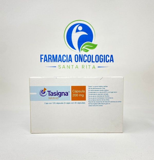 Foto del medicamento Tasigna 200 mg con 120 capsulas o Nilotinib 200 mg con 120 capsulas en venta