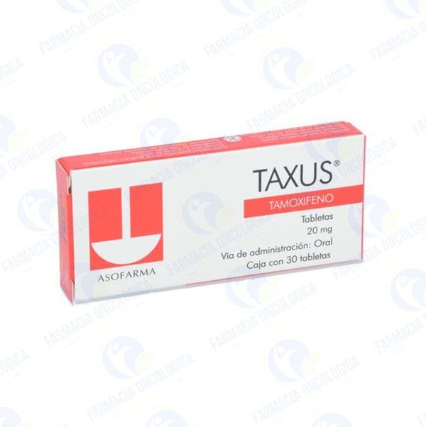 Foto del medicamento Taxus 20 mg con 30 tabletas o Tamoxifeno 20 mg con 30 tabletas en venta