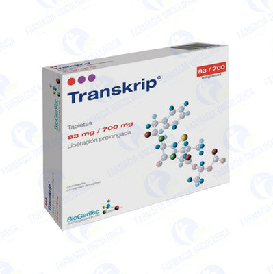 Transkrip con 14 tabletas Hidralazina 83 mg / Valproato de Magnesio 700 mg