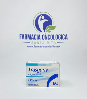 Foto del medicamento Trasgariv 450 mg con 60 comprimidos o Valganciclovir 450 mg c/ 60 comp en venta