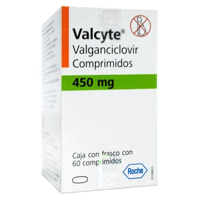 Foto del medicamento Valcyte 450 mg con 60 comprimidos o Valganciclovir 450 mg con 60 en venta