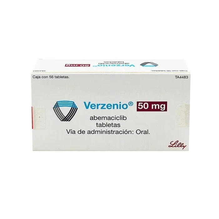 Foto del medicamento Verzenio 50 mg con 50 tabletas o Abemaciclib 50 mg con 50 tabletas en venta