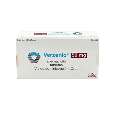 Foto del medicamento Verzenio 50 mg con 50 tabletas o Abemaciclib 50 mg con 50 tabletas en venta