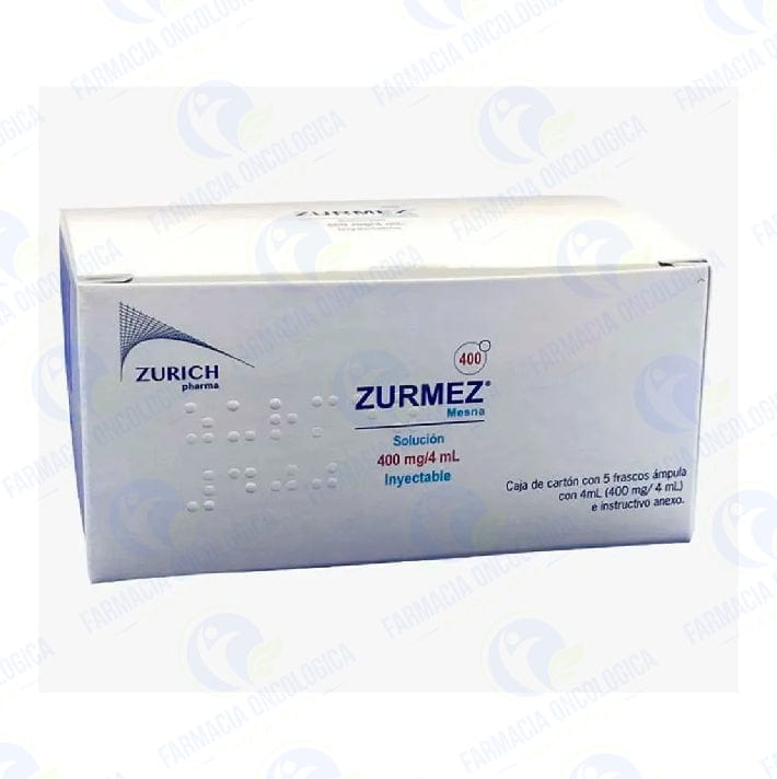Foto del medicamento Zurmez 400 mg solucion inyectable o Mesna 400 mg solucion inyectable en venta