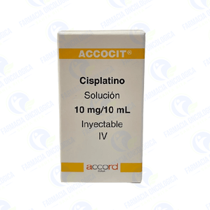 Foto del medicamento Accocit 10 mg solucion inyectable o Cisplatino 10 mg solucion inyectable en venta
