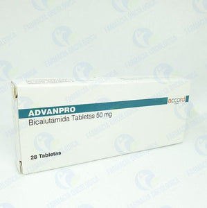 Foto del medicamento Advanpro 50 mg con 28 tabletas o Bicalutamida 50 mg con 28 tabletas en venta