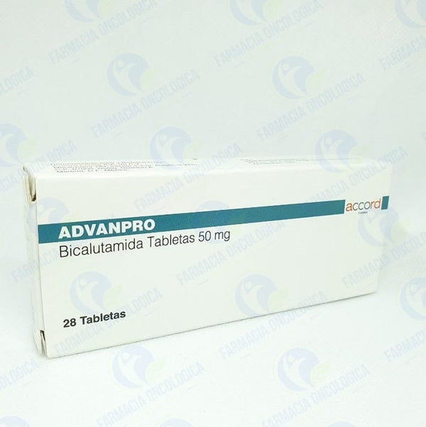 Foto del medicamento Advanpro 50 mg con 28 tabletas o Bicalutamida 50 mg con 28 tabletas en venta