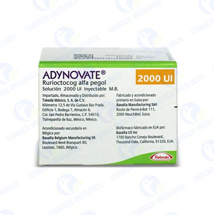 Foto del medicamento Adynovate 2,000 ui solucion inyectable o Rurioctocog Alfa Pegol en venta