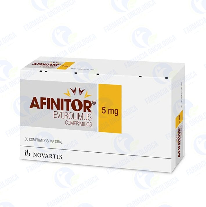 Foto del medicamento Afinitor 5 mg con 30 tabletas o Everolimus 5 mg con 30 tabletas en venta