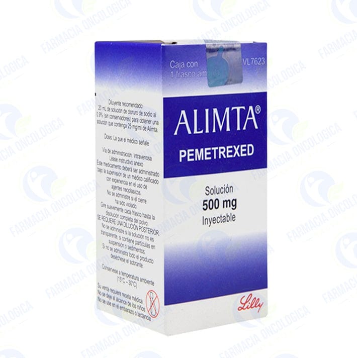 Foto del medicamento Alimta 500 mg solucion inyectable o Pemetrexed 500 mg solucion iny en venta
