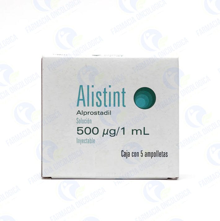 Foto del medicamento Alistint 500 mcg solucion inyectable caja c 5 frascos o Alprostadil en venta