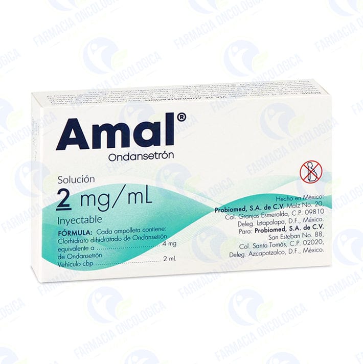 Foto del medicamento Amal 4 mg/ 2 mL solucion inyectable o Ondansetron 4 mg/ 2 mL solucion iny en venta