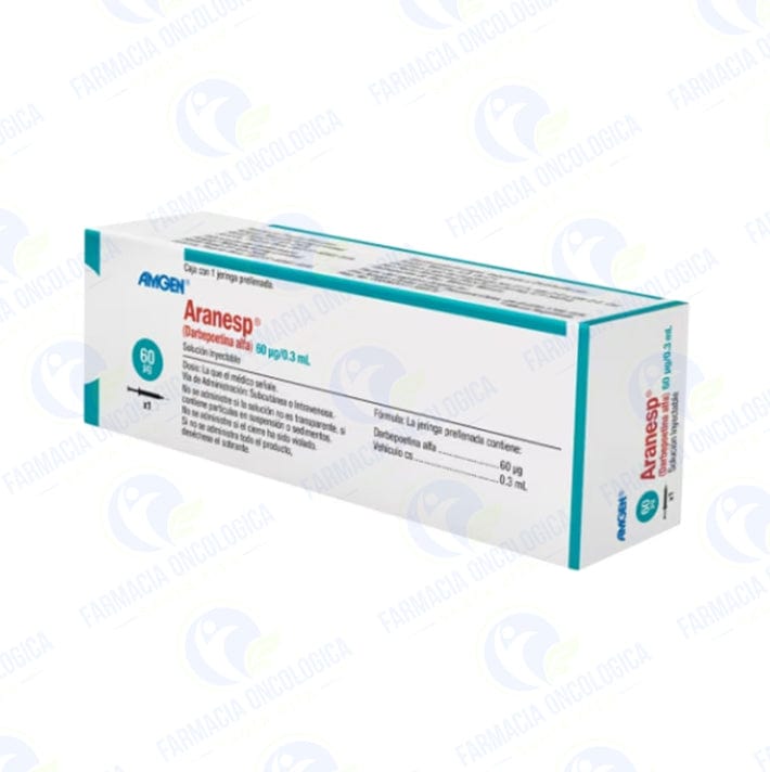 Foto del medicamento Aranesp 60 mcg solucion inyectable o Darbepoetina Alfa 60 mcg sol iny en venta
