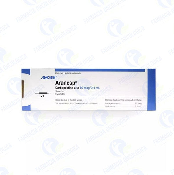 Foto del medicamento Aranesp 80 mcg solucion inyectable o Darbepoetina Alfa 80 mcg sol iny en venta