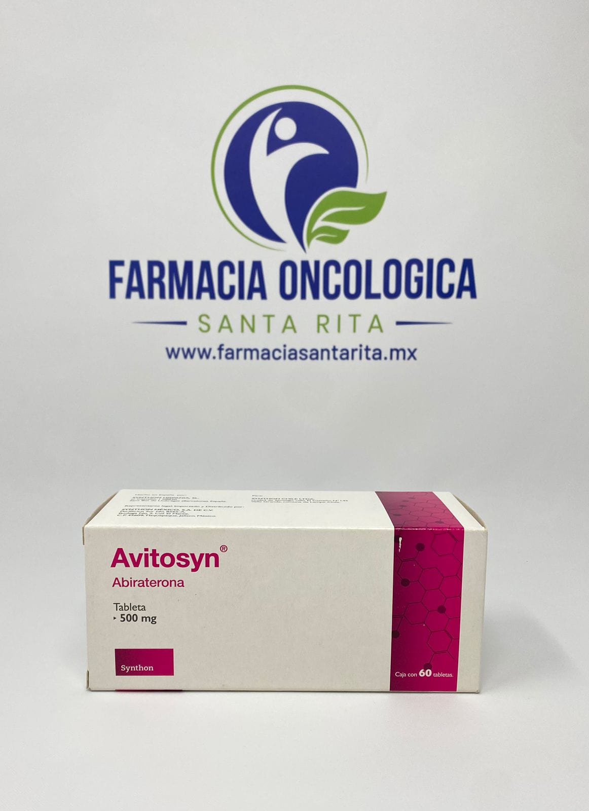 Foto del medicamento Avitosyn 500 mg con 60 tabletas o Abiraterona 500 mg con 60 tabletas en venta