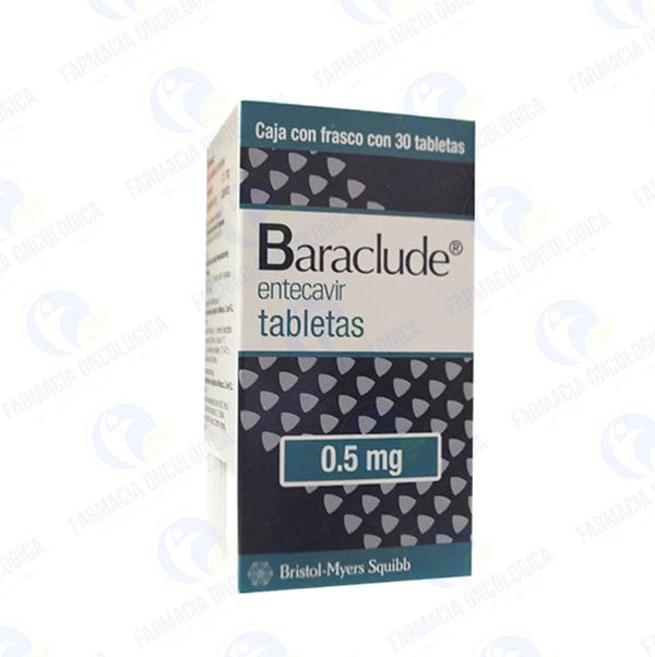 Foto del medicamento Baraclude 0.5 mg con 30 tabletas o Entecavir 0.5 mg con 30 tabletas en venta