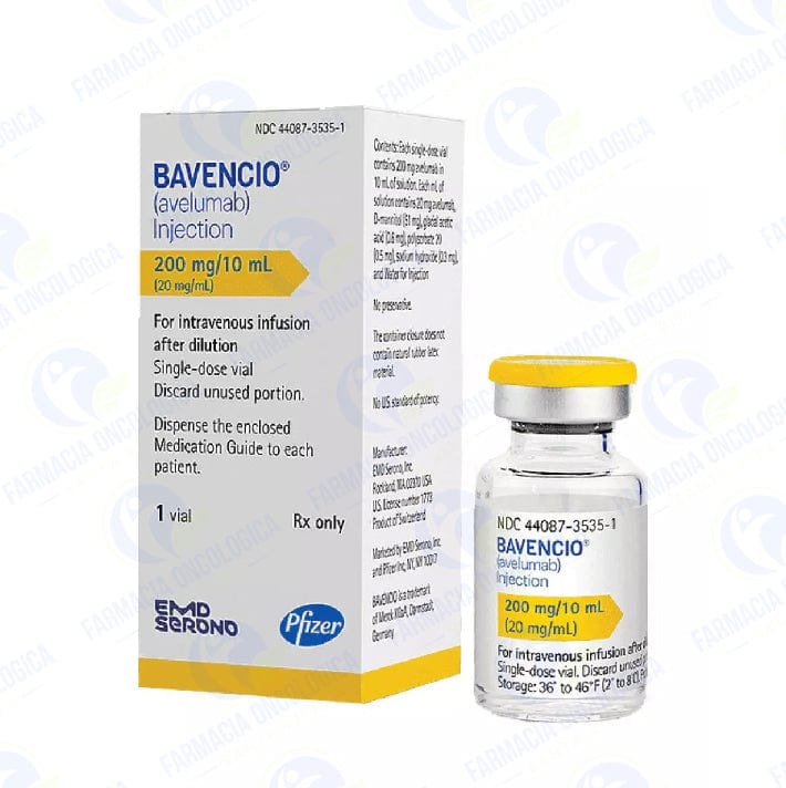 Foto del medicamento Bavencio 200 mg solucion inyectable o Avelumab 200 mg solucion iny en venta