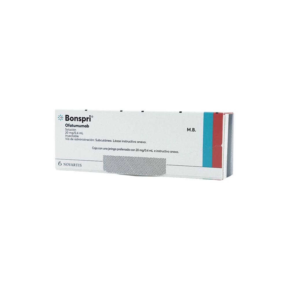 Foto del medicamento Bonspri 20 mg solucion inyectable o Ofatumumab 20 mg solucion inyectable en venta