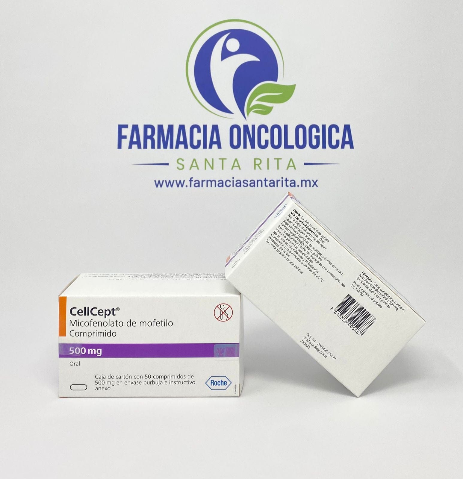 Foto del medicamento Cellcept 500 mg con 50 comprimidos o Acido micofenolico 500 mg con 50 en venta