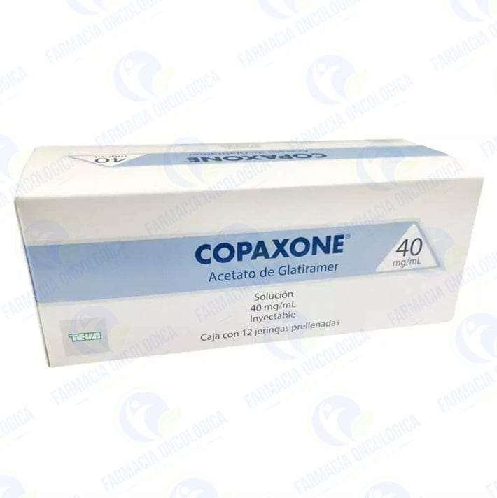 Foto del medicamento Copaxone 40mg con 12 jeringas prellenadas o Glatiramer 40mg con 12 en venta