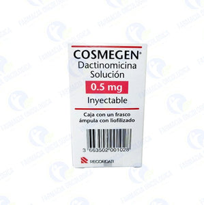 Foto del medicamento Cosmegen 0.5 mg solucion inyectable o Dactinomicina 0.5 mg solucion iny en venta