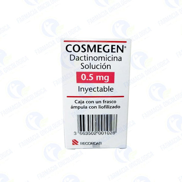 Foto del medicamento Cosmegen 0.5 mg solucion inyectable o Dactinomicina 0.5 mg solucion iny en venta