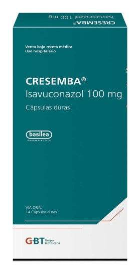 Foto del medicamento Cresemba 100 mg con 14 capsulas o Isavuconazol en venta
