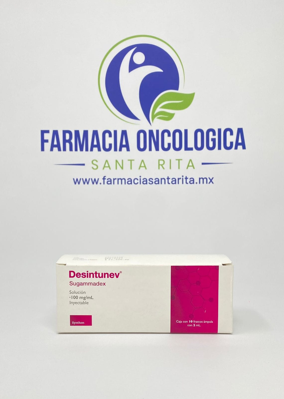 Foto del medicamento Desintunev 200 mg con 10 frascos solucion inyectable o Sugammadex en venta