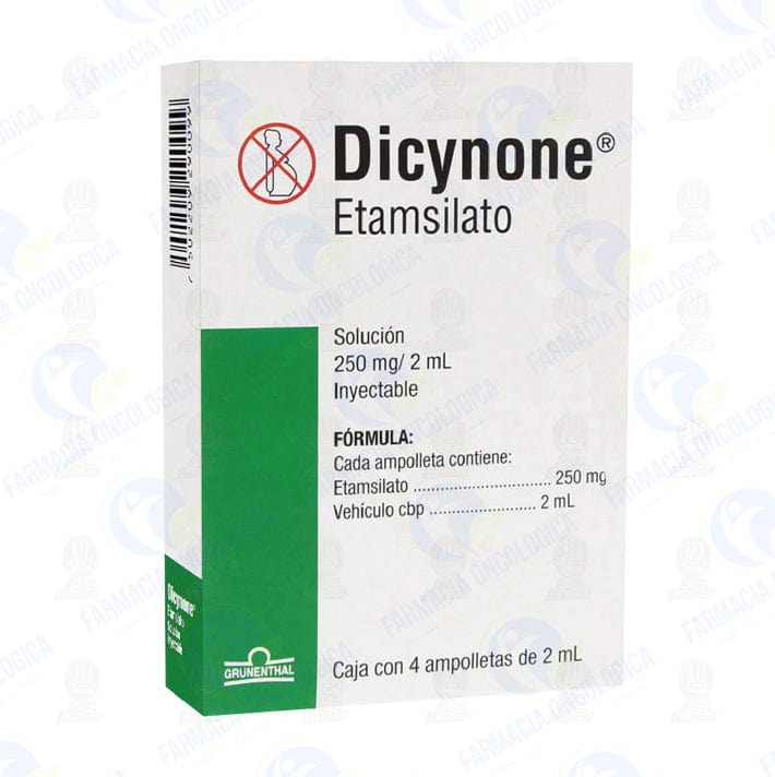Foto del medicamento Dicynone 250 mg con 4 ampolletas solucion inyectable o Etamsilato en venta
