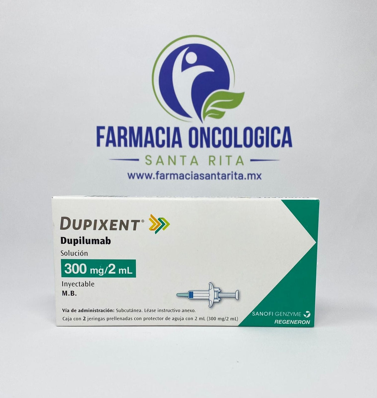 Foto del medicamento Dupixent 300 mg caja con 2 jeringas prellenadas o Dupilumab en venta