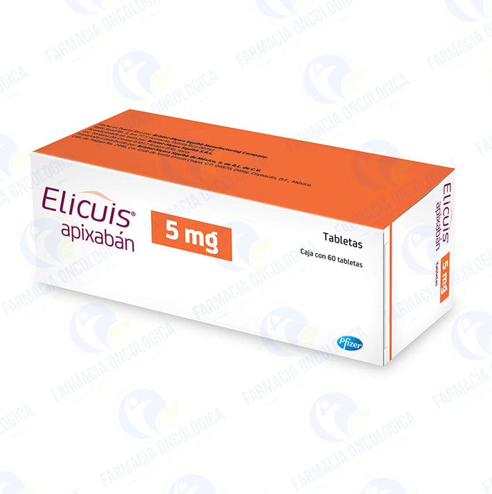 Foto del medicamento Elicuis 5 mg con 60 tabletas o Apixaban 5 mg con 60 tabletas en venta